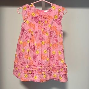 Pink with yellow and orange butterfly sundress babygirl 24M